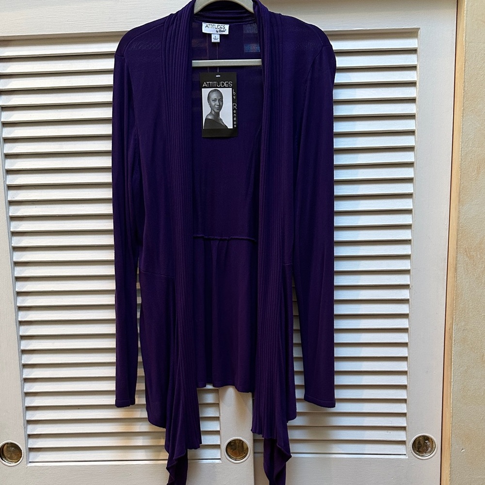 Attitudes by Renee Women's Deep Purple Cardigan